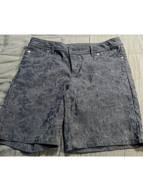 Simply Vera Vera Wang Pants - Simply Vera Vera Wang Dark Blue Floral Patterned Women's Shorts